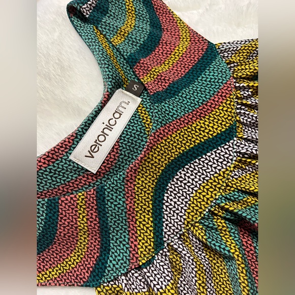 Veronica M. Multicolored Print Mini Dress. size Small - Picture 3 of 5